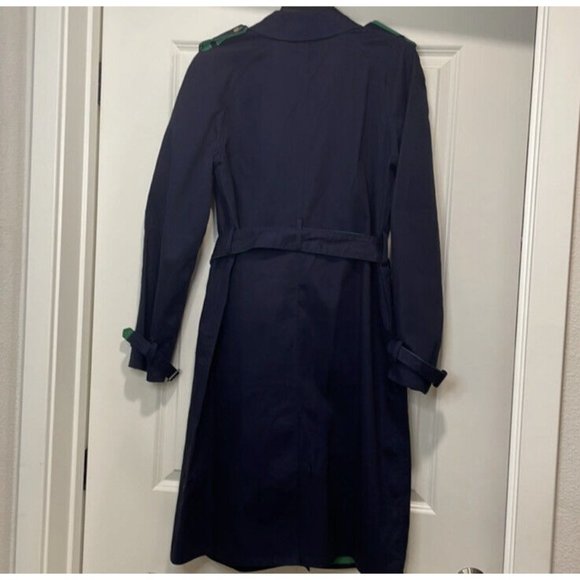 NWT Phillip Lim Navy Blue and Green Trench Coat SIZE Medium Womens - Picture 7 of 7